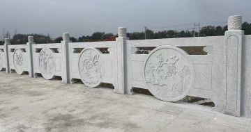 宜昌芝麻白河道栏杆 石材栏杆