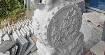 宜昌芝麻白抱鼓石 庭院抱鼓石