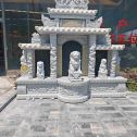 宜昌芝麻白中国黑石材套墓 花岗岩墓碑