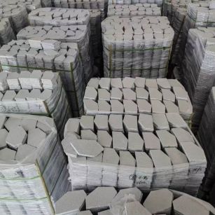 宜昌芝麻白石材冰裂纹，碎拼。