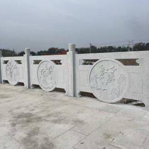 宜昌芝麻白河道栏杆 石材栏杆