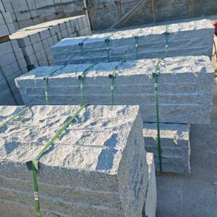 宜昌芝麻白自然面整石 坐凳