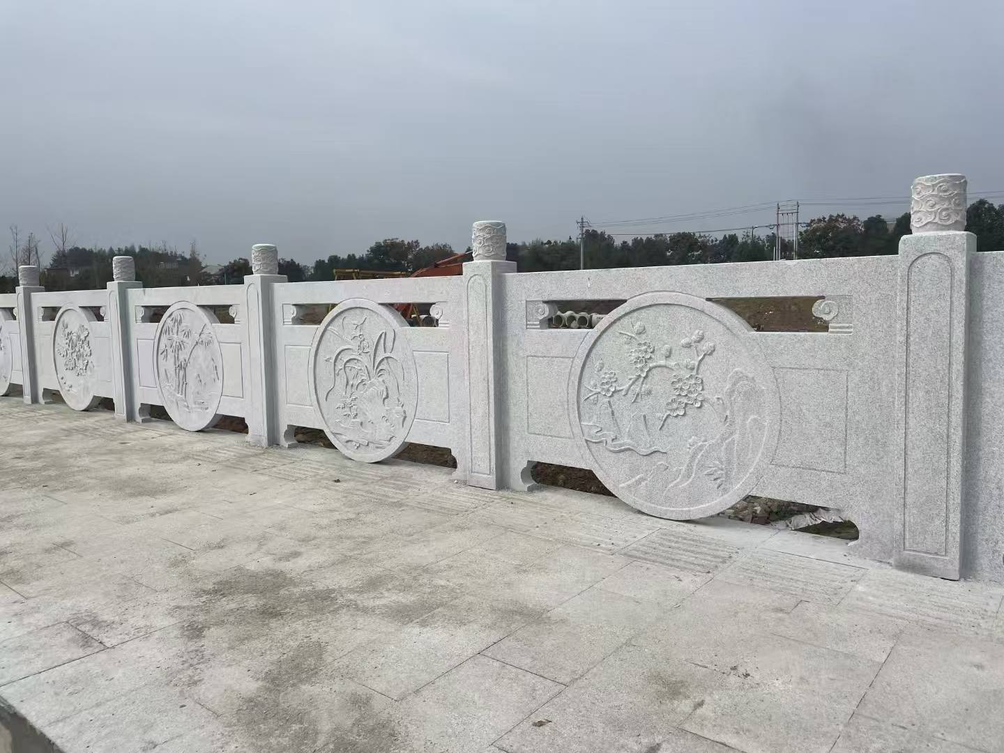 宜昌芝麻白河道栏杆 石材栏杆